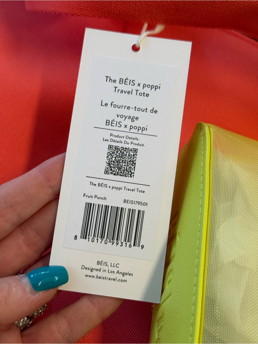 BEIS x Poppi The Travel Tote in Fruit Punch NWT - Picture 5 of 6